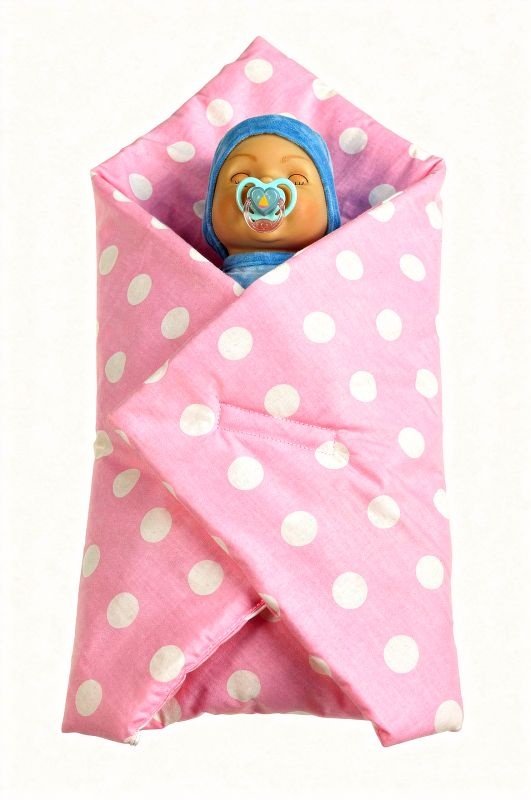 SDS Rychlozavinovačka pro panenky Puntíky růžová Bavlna, výplň: Polyester, 1x 60x60 cm - rychlozavinovačky