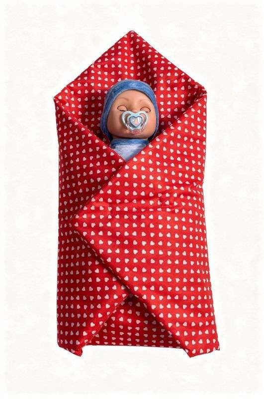 SDS Rychlozavinovačka pro panenky Srdíčka malá červená Bavlna, výplň: Polyester, 1x 60x60 cm - rychlozavinovačky