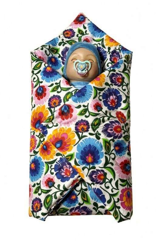 SDS Rychlozavinovačka pro panenky Květy bílá Bavlna, výplň: Polyester, 1x 60x60 cm