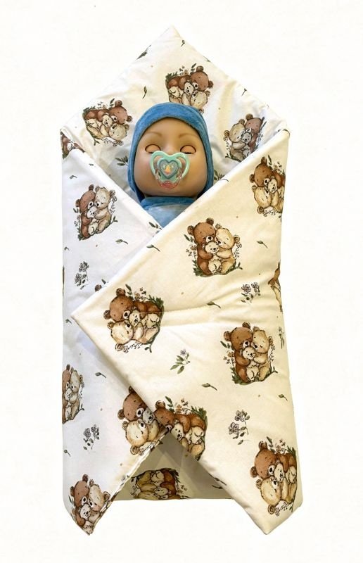 SDS Rychlozavinovačka pro panenky Medvědí rodinka Bavlna, výplň: Polyester, 1x 60x60 cm - rychlozavinovačky