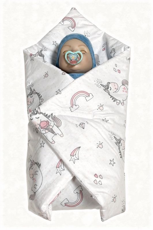 SDS Rychlozavinovačka pro panenky Jednorožec bílá Bavlna, výplň: Polyester, 1x 60x60 cm