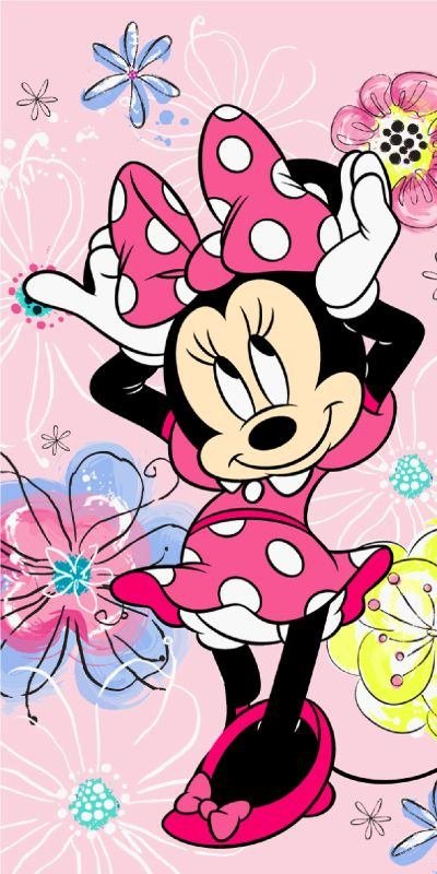 JERRY FABRICS Osuška Minnie pink bow Bavlna - Froté, 70/140 cm - plážové osušky