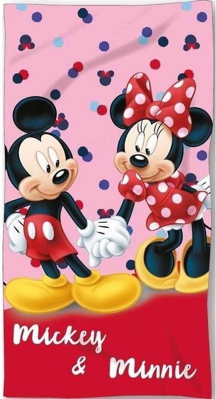 Osušky,ručníky, ponča - plážové osušky - FARO Osuška Micro Mickey a Minnie Polyester, 70/140 cm FARO Osuška Micro Mickey a Minnie Polyester, 70/140 cm - plážové osušky