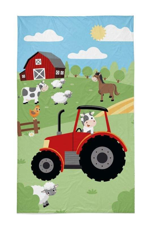 DETEXPOL Dětský ručník Farma červená Bavlna - Froté, 50/30 cm - Dětské ručníky 50x30 cm
