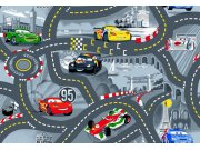 Dětský koberec Cars Racing šedý kruh, průměr 200 cm Koberce na hraní