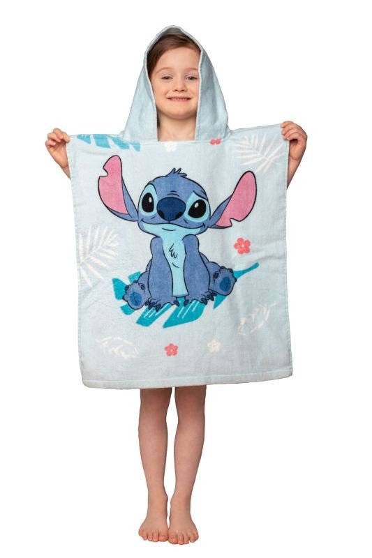 JERRY FABRICS Pončo Lilo and Stitch Blue Bavlna - Froté, 50/115 cm - ponča
