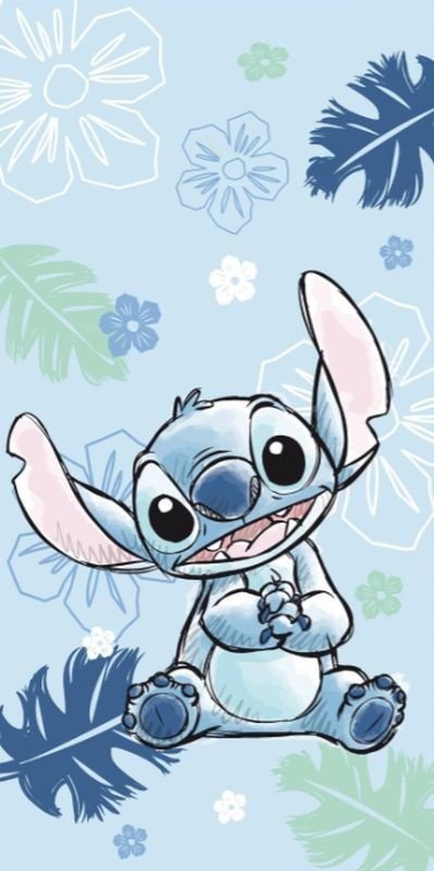 JERRY FABRICS Osuška Lilo and Stitch Ohana blue Bavlna - Froté, 70/140 cm - plážové osušky