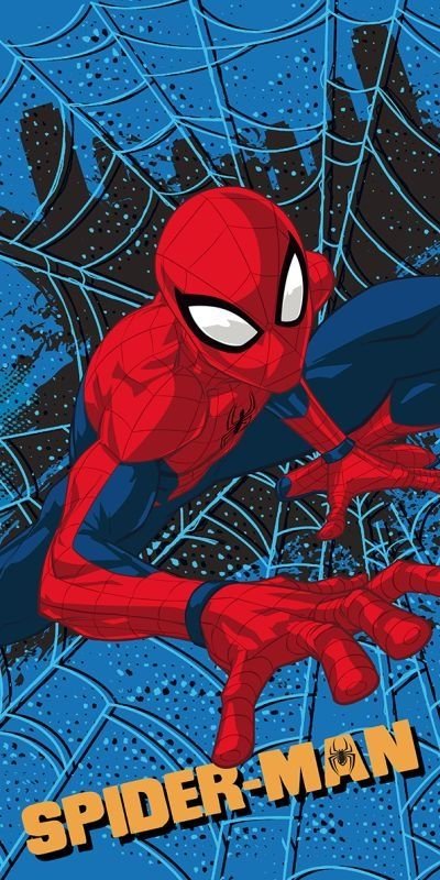 Osušky,ručníky, ponča - plážové osušky - JERRY FABRICS Osuška Micro Spiderman Blue 05 Polyester, 70/140 cm JERRY FABRICS Osuška Micro Spiderman Blue 05 Polyester, 70/140 cm - plážové osušky