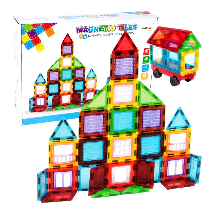 Magnetická 3D stavebnice Buildings 45ks - Magnetické stavebnice