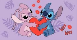 JERRY FABRICS Osuška Lilo and Stitch Kiss Bavlna - Froté, 70/140 cm