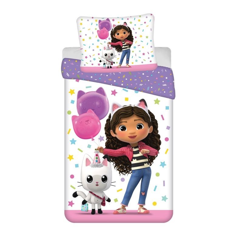 JERRY FABRICS Povlečení Gábinin kouzelný domek Confetti Bavlna, 140/200, 70/90 cm - Povlečení licenční