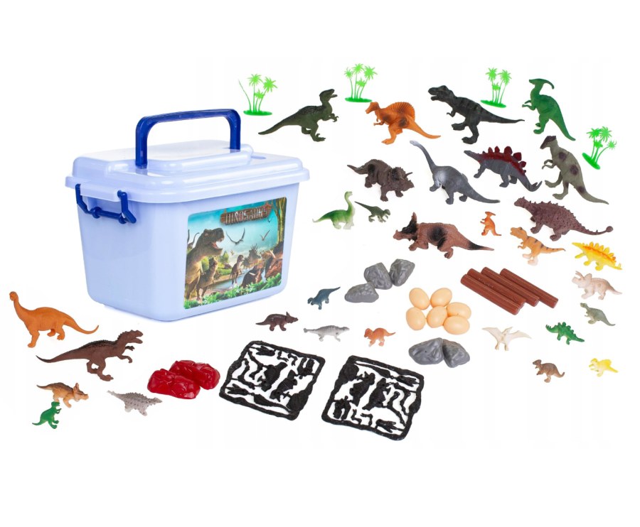 Sada figurek Dinosauři s doplňky v boxu 54ks - Figurky a postavičky