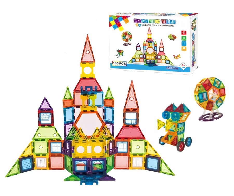 Magnetická 3D stavebnice Space castle 130ks - Magnetické stavebnice