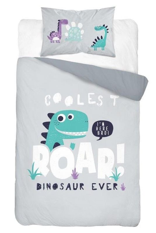 DETEXPOL Povlečení do postýlky Dino šedá Bavlna, 100/135, 40/60 cm - Povlečení nelicenční