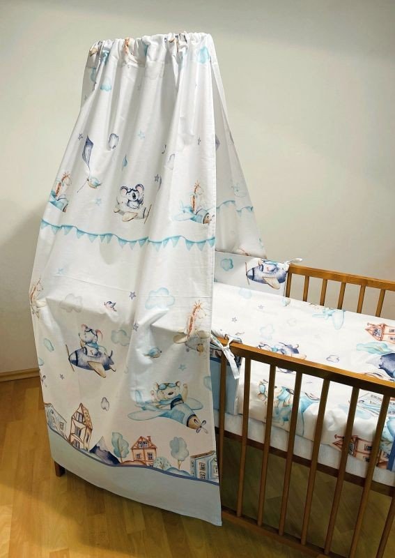 SDS Nebesa na postýlku Letadýlka modrá Bavlna, 150/200 cm - Výbava do postýlky