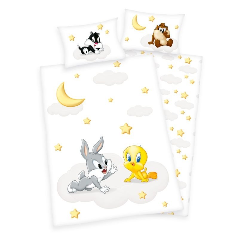 HERDING Povlečení do postýlky Looney Tunes baby Bavlna, 100/135, 40/60 cm - Povlečení licenčí