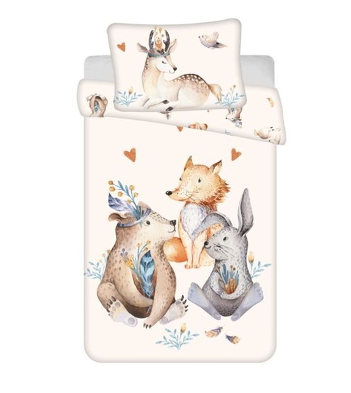 JERRY FABRICS Povlečení do postýlky Zvířátka Woodland baby Bavlna, 100/135, 40/60 cm JERRY FABRICS Povlečení do postýlky Zvířátka Woodland baby Bavlna, 100/135, 40/60 cm