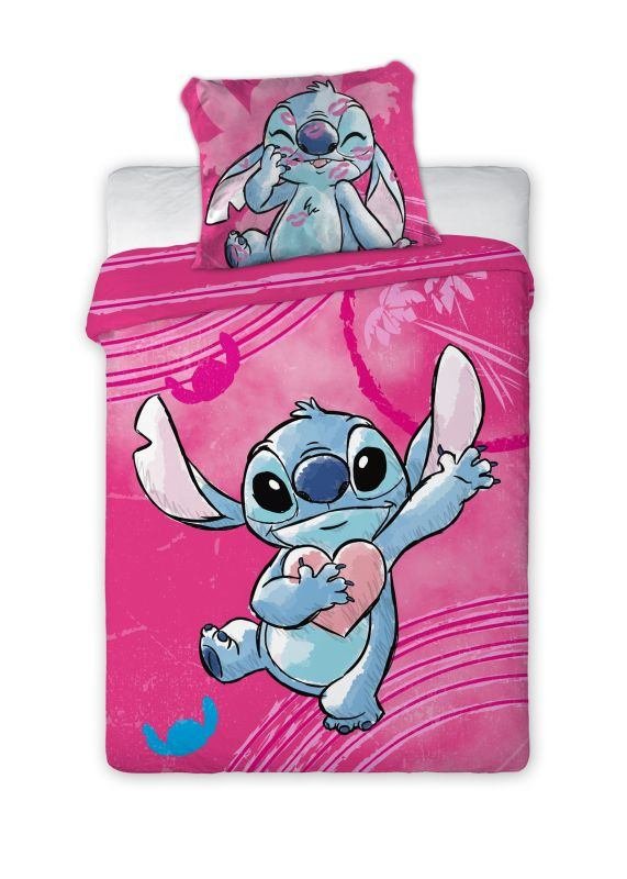 FARO Povlečení do postýlky Lilo and Stitch pink Bavlna, 100/135, 40/60 cm - Povlečení licenčí