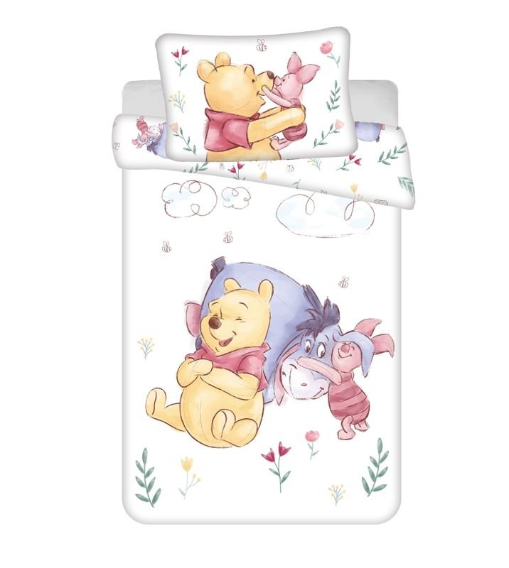 JERRY FABRICS Povlečení do postýlky Medvídek Pú Pooh Hugs baby Bavlna, 100/135, 40/60 cm JERRY FABRICS Povlečení do postýlky Medvídek Pú Pooh Hugs baby Bavlna, 100/135, 40/60 cm