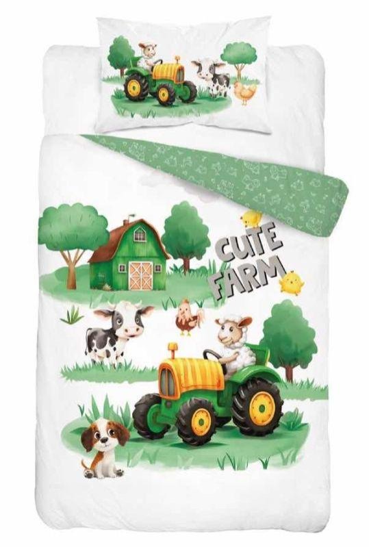 DETEXPOL Povlečení do postýlky Roztomilá Farma B Bavlna, 100/135, 40/60 cm - Povlečení nelicenční