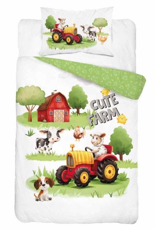 DETEXPOL Povlečení do postýlky Roztomilá Farma A Bavlna, 100/135, 40/60 cm - Povlečení nelicenční