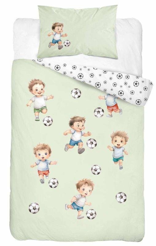 DETEXPOL Povlečení do postýlky Malý Fotbalista zelinkavá Bavlna, 100/135, 40/60 cm - Povlečení nelicenční