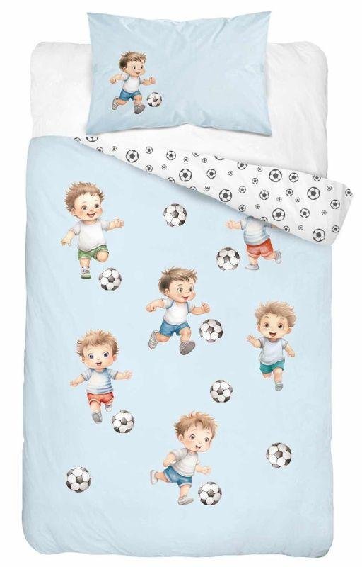 DETEXPOL Povlečení do postýlky Malý Fotbalista modrá Bavlna, 100/135, 40/60 cm - Povlečení nelicenční