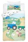 DETEXPOL Bambusové povlečení do postýlky Šťastná farma modrá Bavlna, Bambus, 100/135, 40/60 cm Povlečení do postýlky - Povlečení nelicenční
