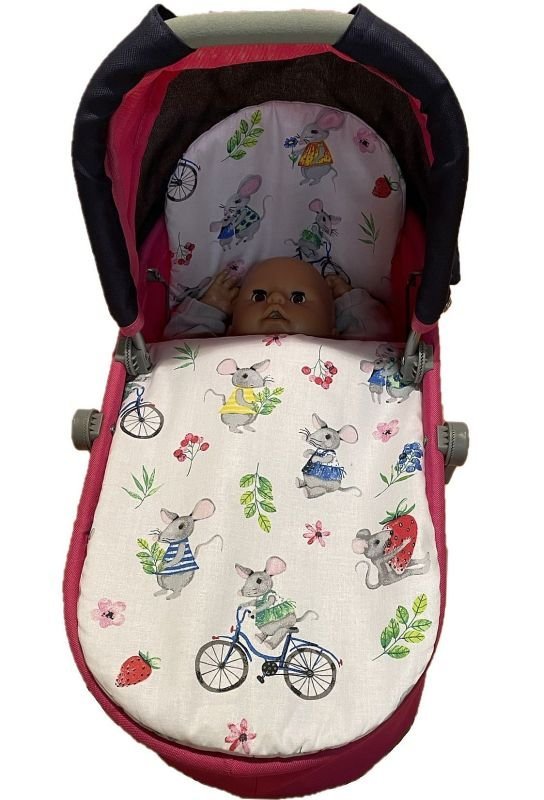 Pro panenky - peřinky do KOČÁRKU - SDS Peřinky do kočárku pro panenky Veselé myšky Bavlna, výplň: Polyester, 1x 27x40 cm / 25x20 cm SDS Peřinky do kočárku pro panenky Veselé myšky Bavlna, výplň: Polyester, 1x 27x40 cm / 25x20 cm - peřinky do KOČÁRKU