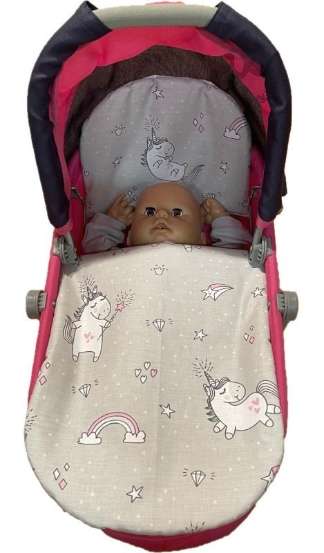 Pro panenky - peřinky do KOČÁRKU - SDS Peřinky do kočárku pro panenky Jednorožec šedá Bavlna, výplň: Polyester, 1x 27x40 cm / 25x20 cm SDS Peřinky do kočárku pro panenky Jednorožec šedá Bavlna, výplň: Polyester, 1x 27x40 cm / 25x20 cm - peřinky do KOČÁRKU