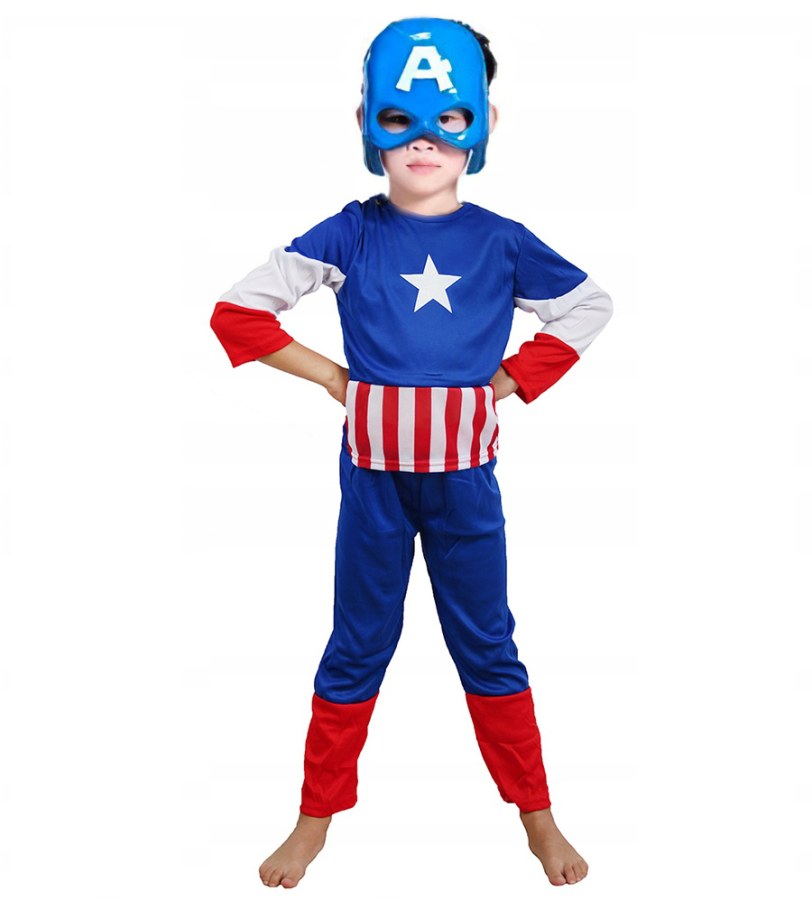 Párty a karneval - Dětské kostýmy - Dětský kostým Kapitán Amerika s maskou 110-122 M Dětský kostým Kapitán Amerika s maskou 110-122 M - Dětské kostýmy