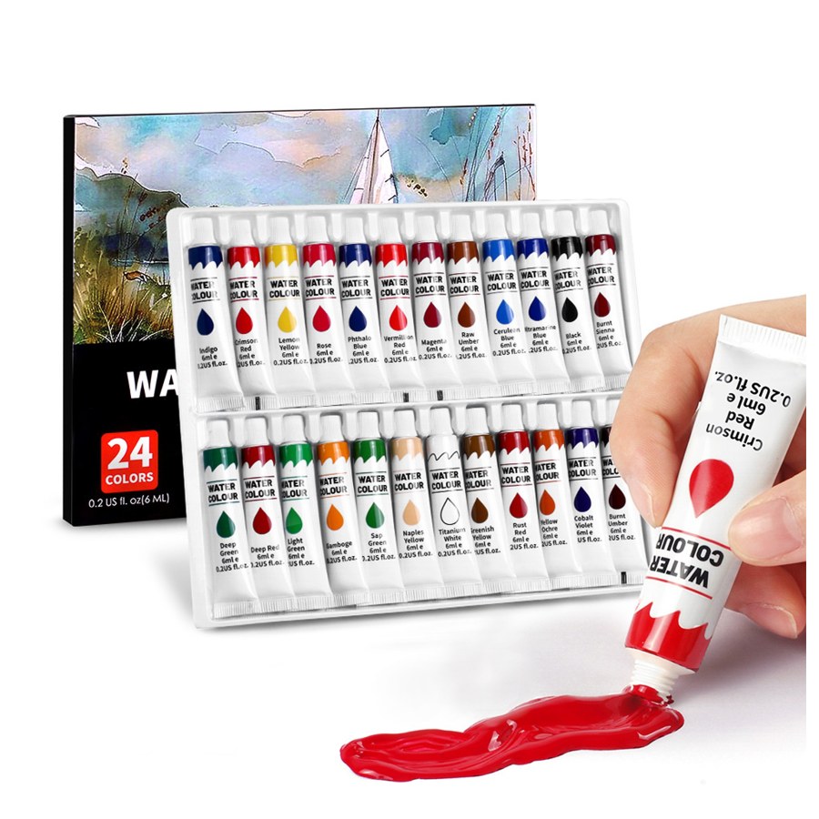 Školní potřeby - Výtvarné potřeby - Velká sada akvarelových barev v tubách Premium 24 ks Velká sada akvarelových barev v tubách Premium 24 ks - Výtvarné potřeby