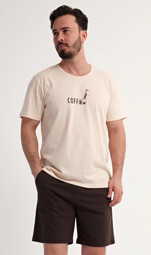 Pánské pyžamo šortky Coffee - Pánská pyžama šortky
