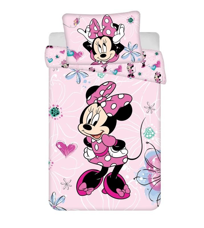 JERRY FABRICS Povlečení do postýlky Minnie Flowers 02 baby Bavlna, 100/135, 40/60 cm - Povlečení licenčí