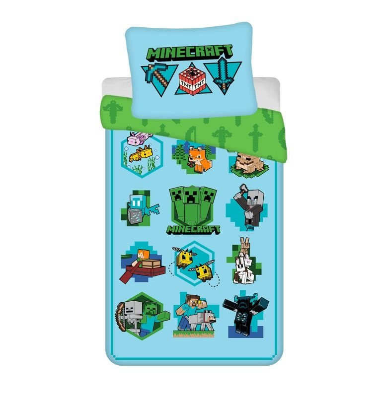 Povlečení licenční - JERRY FABRICS Povlečení Minecraft Lets play Bavlna, 140/200, 70/90 cm JERRY FABRICS Povlečení Minecraft Lets play Bavlna, 140/200, 70/90 cm - Povlečení licenční