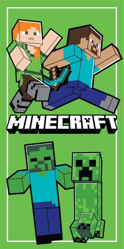 Osušky,ručníky, ponča - plážové osušky - JERRY FABRICS Osuška Micro Minecraft Power Walking Polyester, 70/140 cm JERRY FABRICS Osuška Micro Minecraft Power Walking Polyester, 70/140 cm - plážové osušky