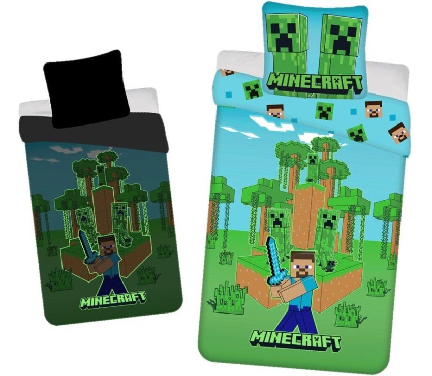 Povlečení licenční - JERRY FABRICS Povlečení Minecraft Jungle Fight svítící Bavlna, 140/200, 70/90 cm JERRY FABRICS Povlečení Minecraft Jungle Fight svítící Bavlna, 140/200, 70/90 cm - Povlečení licenční