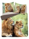 DETEXPOL Francouzské povlečení Lev a Lvice Bavlna, 220/200, 2x70/80 cm