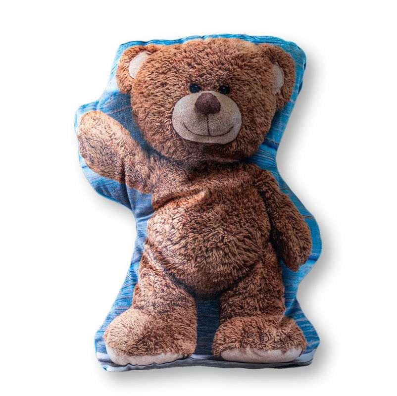 DETEXPOL Tvarovaný mikroplyšový polštářek Medvídek Polyester, 32x24 cm - Tvarované polštářky