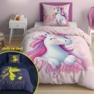 Povlečení nelicenční - DETEXPOL Povlečení Jednorožec Cute svítící Bavlna, 140/200, 70/80 cm DETEXPOL Povlečení Jednorožec Cute svítící Bavlna, 140/200, 70/80 cm