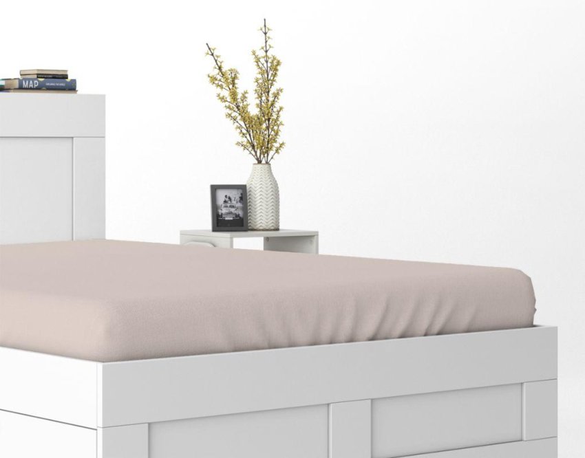 DETEXPOL Prostěradlo Mikrosatén béžová  Polyester, 180/200 cm