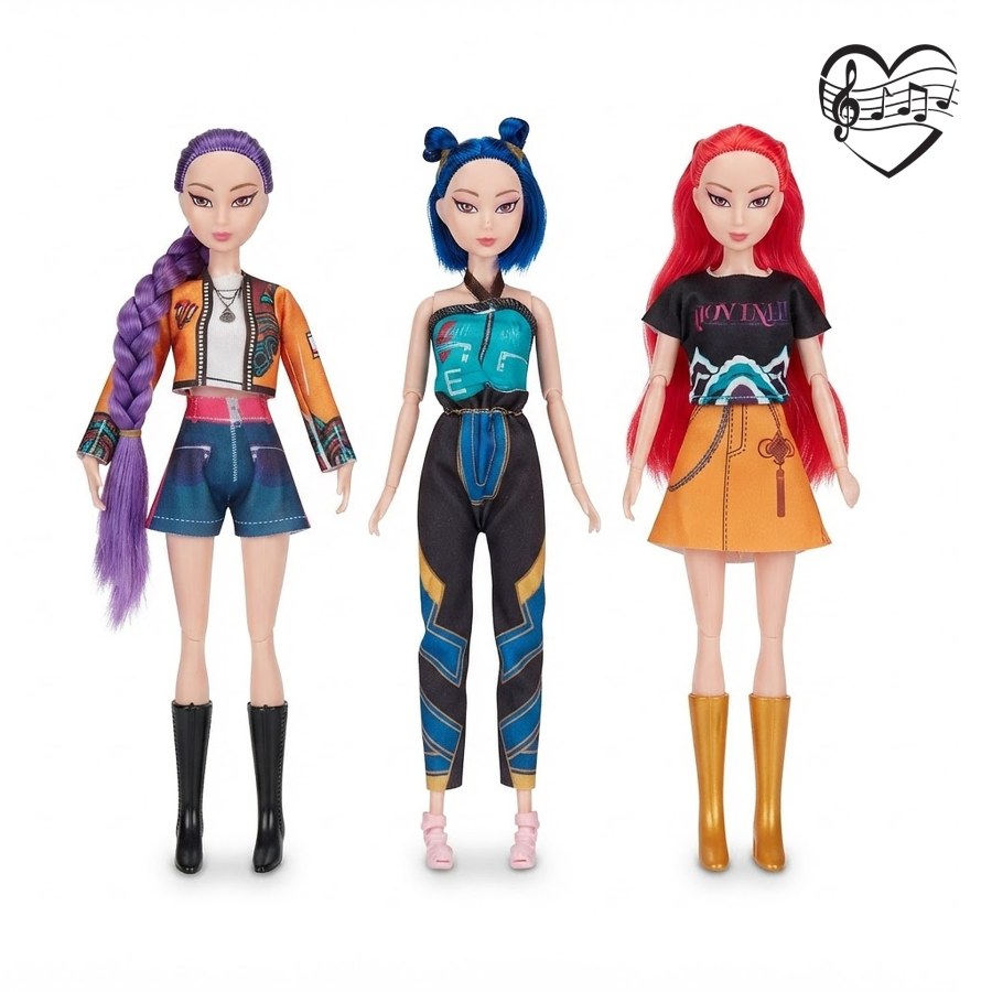 Sada figurek Demon Hunters K-pop Zpívající 3ks 30 cm Sada figurek Demon Hunters K-pop Zpívající 3ks 30 cm