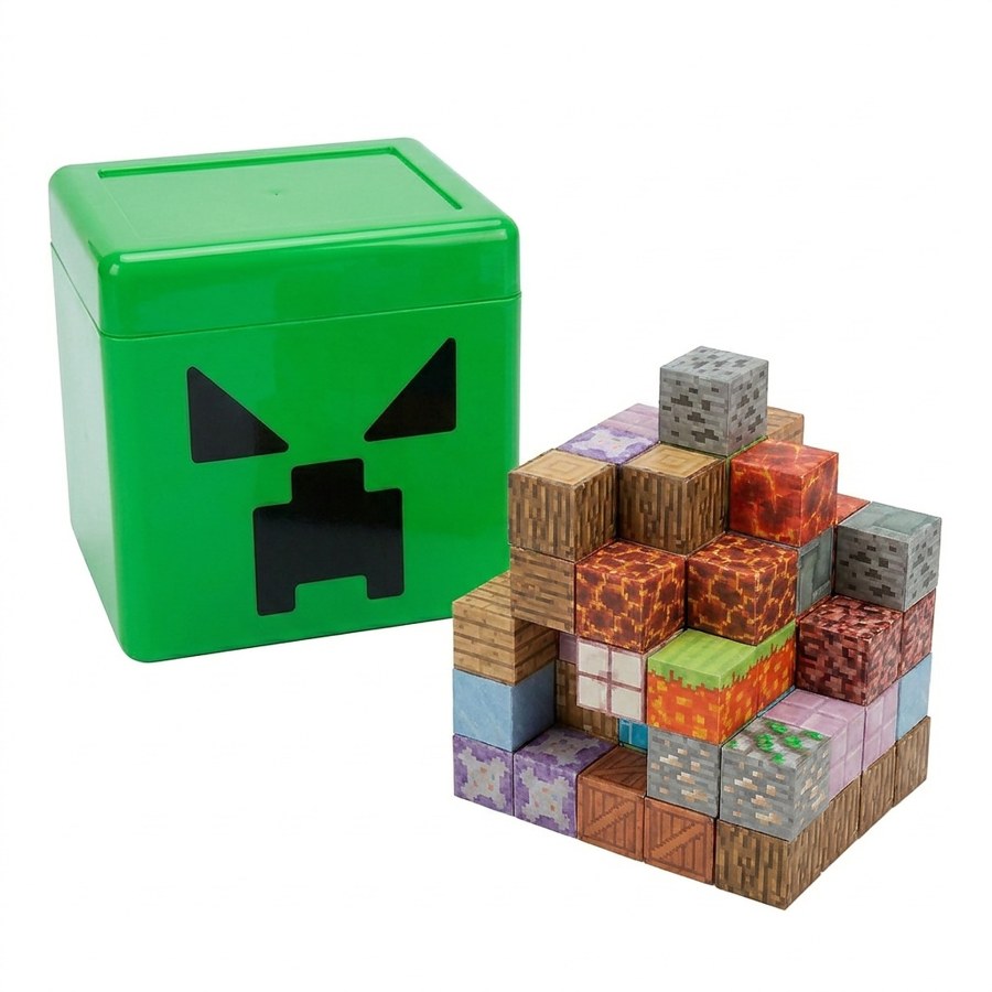 Magnetická stavebnice Minecraft Creeper v krabici Magic square 105ks - Magnetické stavebnice