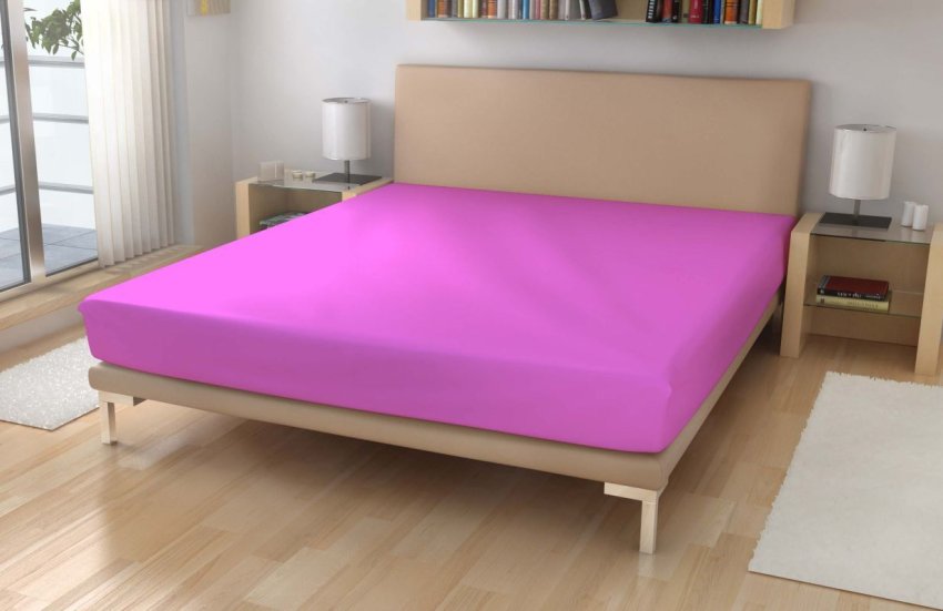 Polášek Jersey prostěradlo Bavlna 150g/m2, 140/200 Sytě růžová cm - Jersey 140x200
