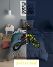 DETEXPOL Povlečení Motokros skok svítící Bavlna, 140/200, 70/80 cm Povlečení sport