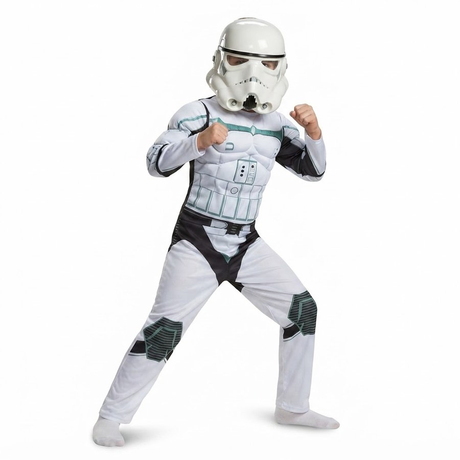 Dětský kostým Star wars Stormtrooper se svaly a maskou 116-122 M - Dětské kostýmy
