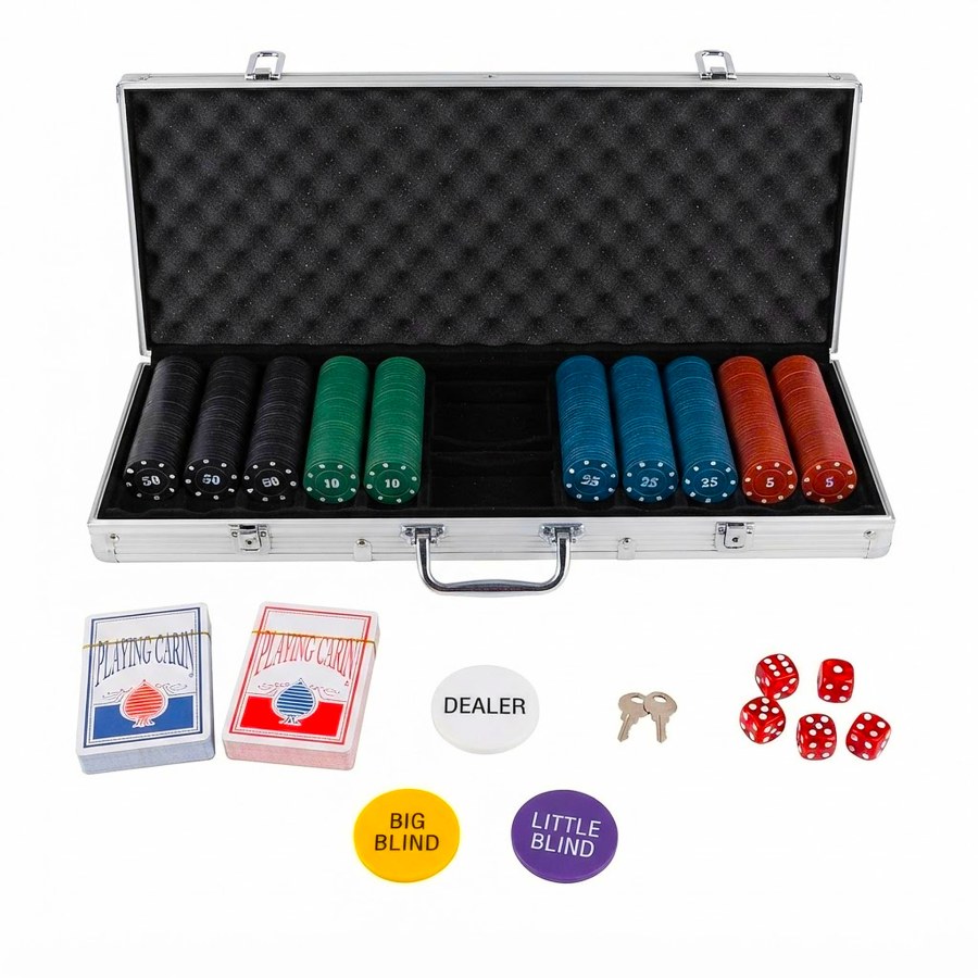 Poker sada v kufříku Exclusive 500 žetonů + karty + kostky - Ostatní