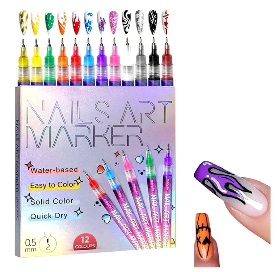 Párty a karneval - Barvy na obličej - Sada barev na nehty Fixy Nail art 12ks Sada barev na nehty Fixy Nail art 12ks - Barvy na obličej