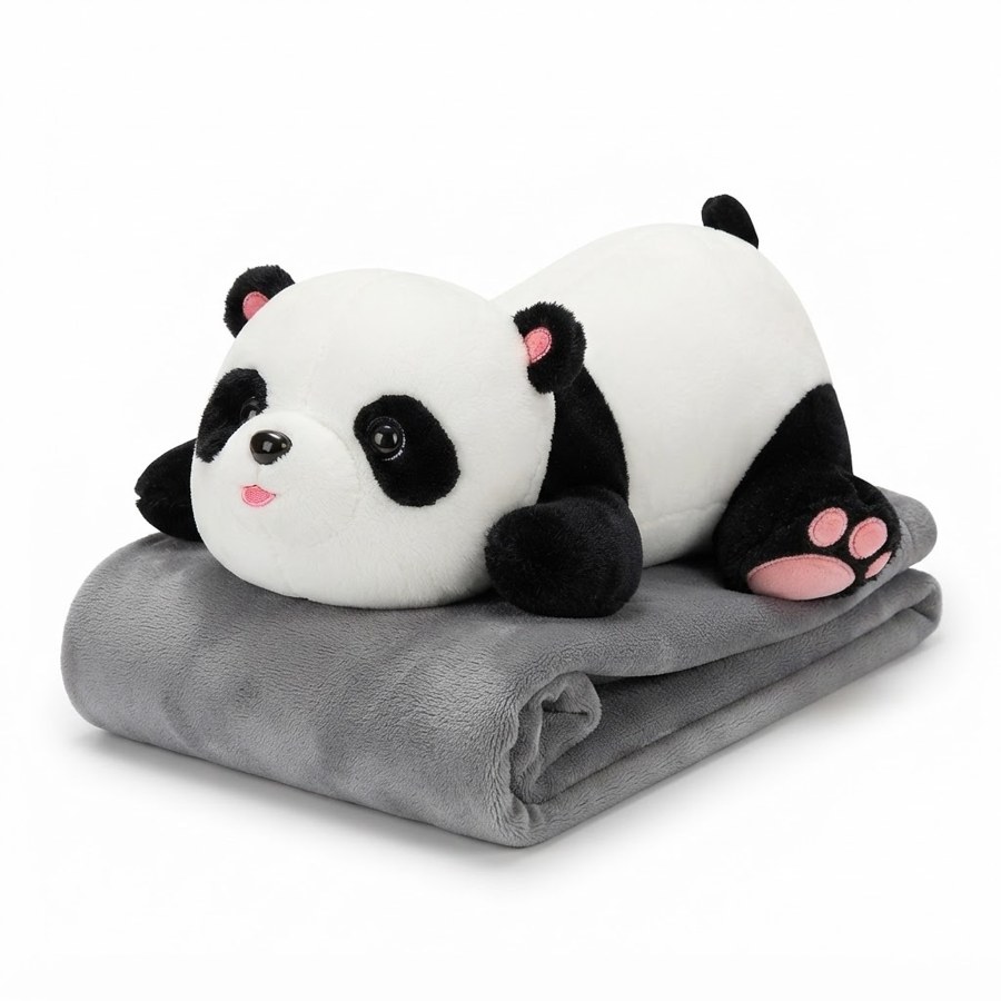 Hračky - Plyšové hračky - Maxi plyšová panda s dekou Lady 52cm 2v1 Maxi plyšová panda s dekou Lady 52cm 2v1 - Plyšové hračky