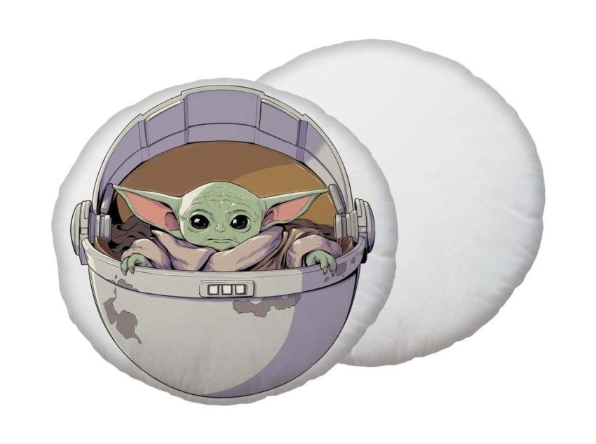 JERRY FABRICS Tvarovaný mikroplyšový polštářek Star Wars Mandalorian 02 Polyester - Tvarované polštářky